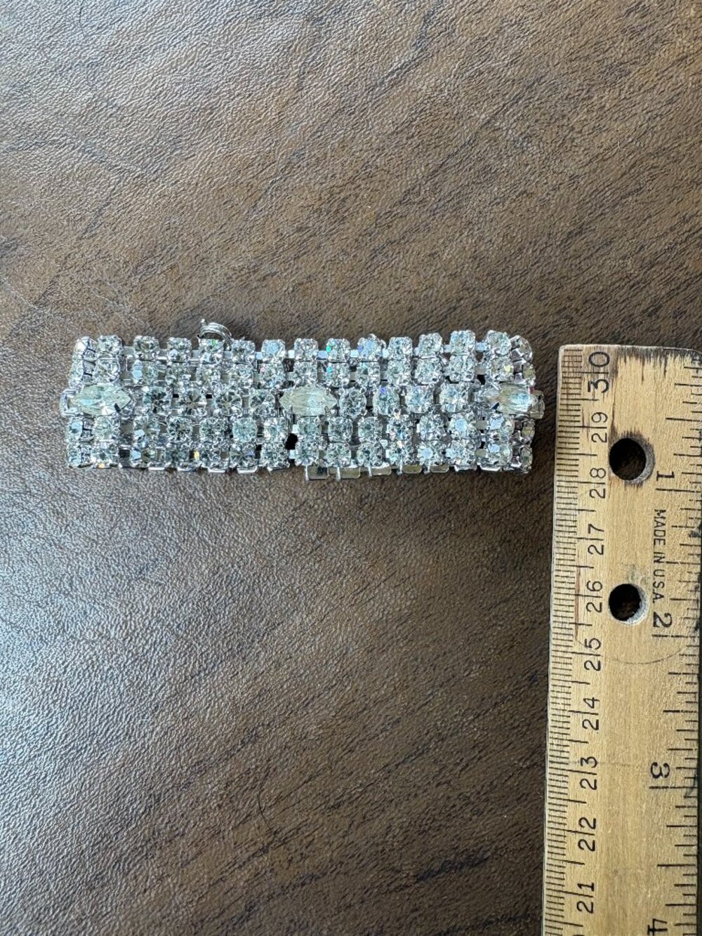 Vintage 60's Rhinestone Bracelet 7" length